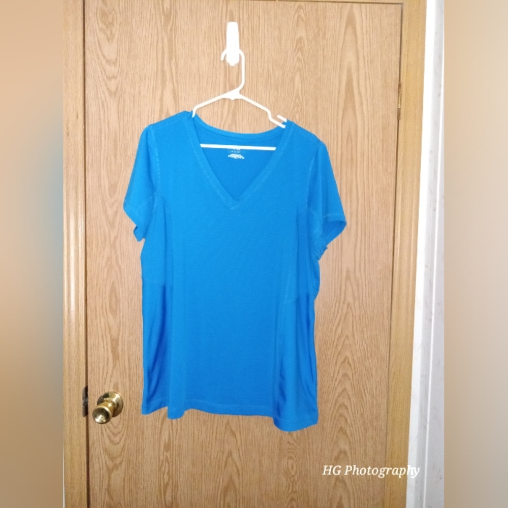 TEK GEAR Women's Blue Athletic Shirt Size 1X